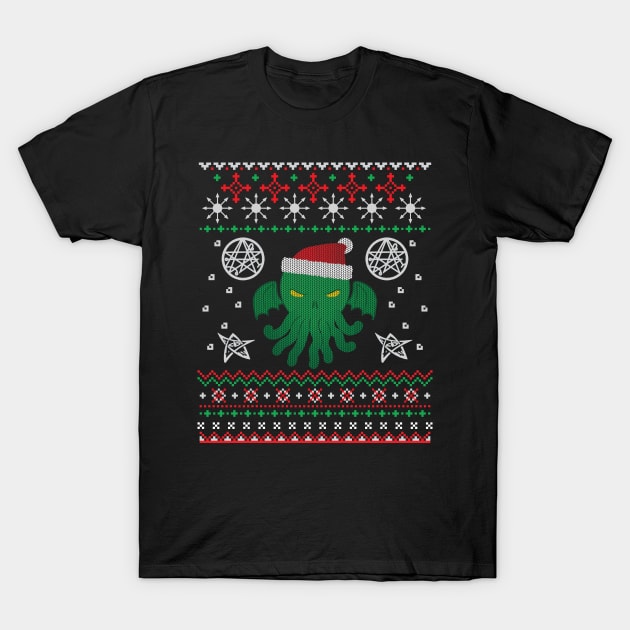 Cthulhu Ugly Sweater T-Shirt by BlackRavenOath